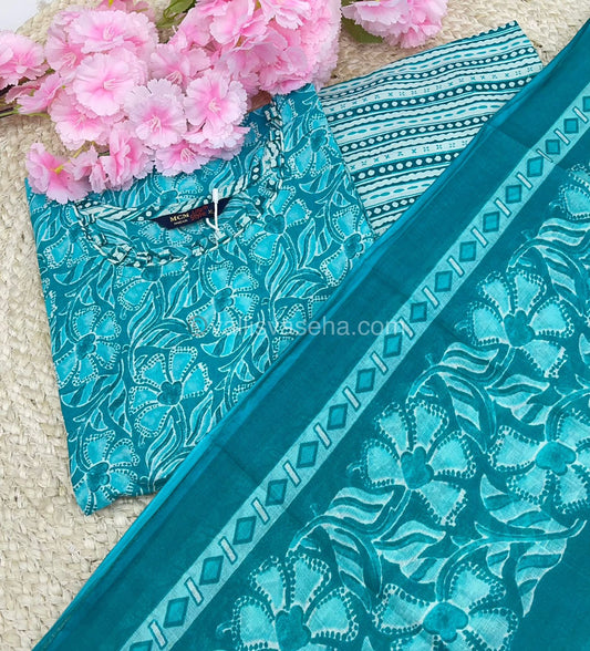 Ready Made - Semi Patiyala 3(pc) Set - Printed Cotton - VVRSP001