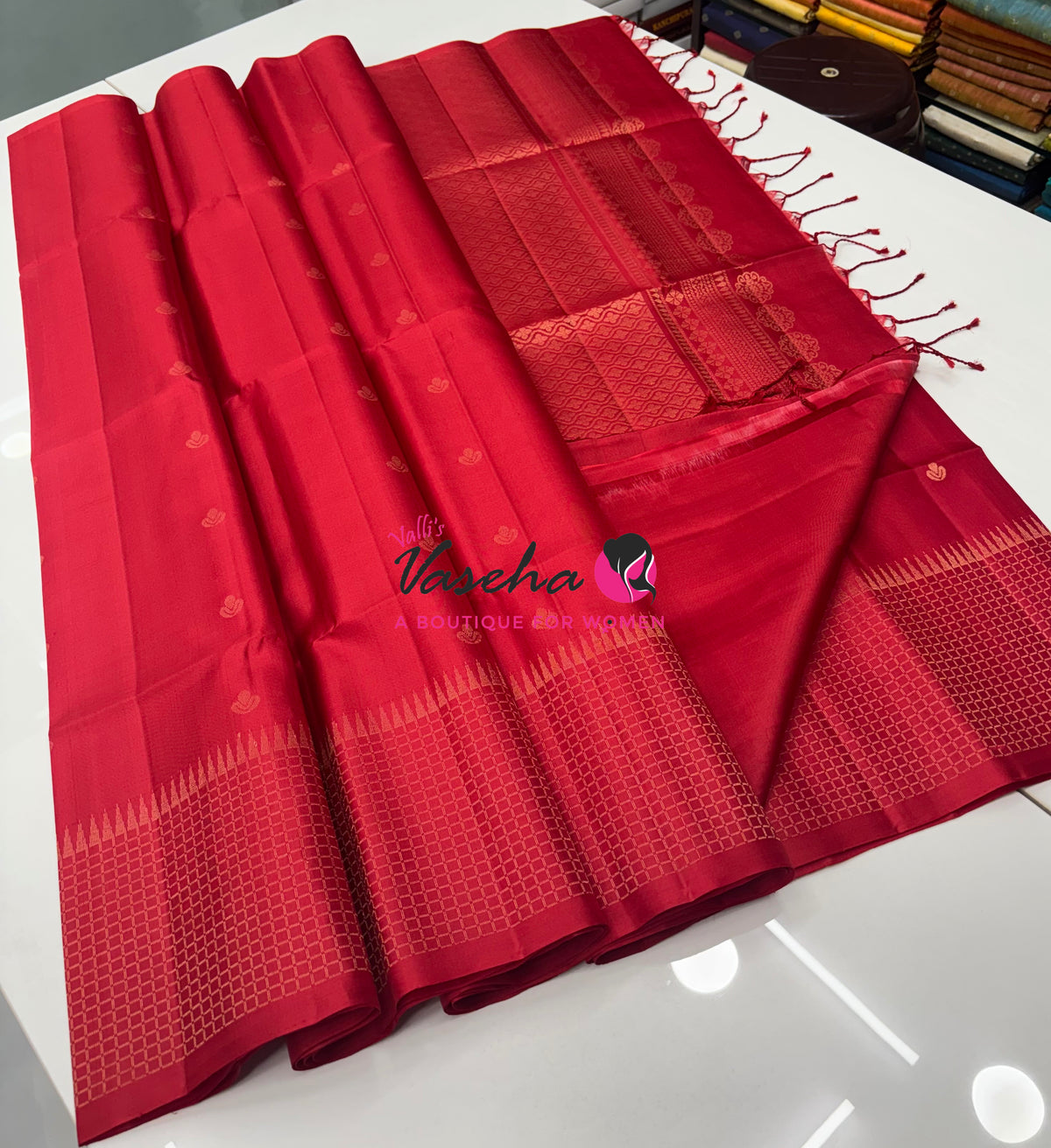 Pure Soft Silk Saree - Red Shade - VVPSS132