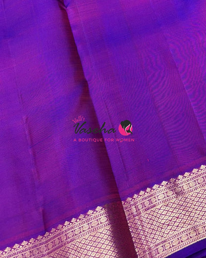 Pure Kanchipuram Silk Saree - Purple Shade  - VVPS022