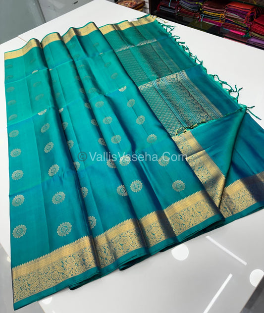Pure Soft Silk Saree - Kanchi Border - Ramar Blue Shade - VVPSS046