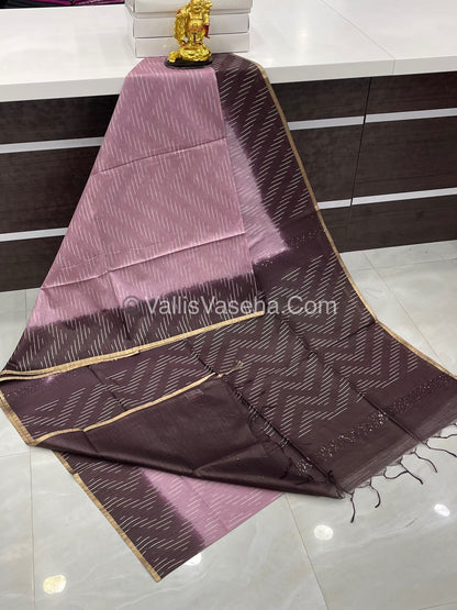 Bhagalpuri Silk | Pink with Brown Shade | VVBS010