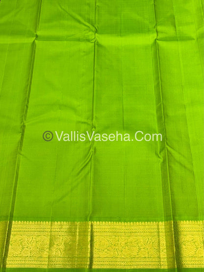 Pure Vintage Korvai Kanchipuram Silk Saree - Double Tone Blue & Green Combo - VVPS025