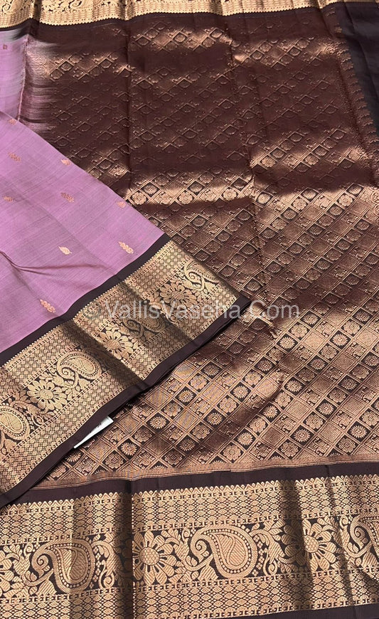 Half Mix - Pure Soft Silk Saree - Onion Pink & Brown Shade - VVPSS031