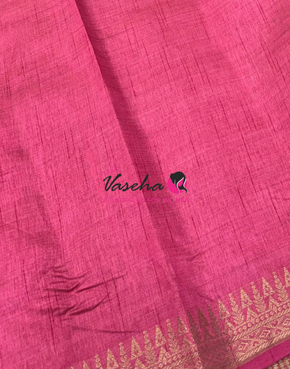 Semi Tussar Silk Saree | Peach Shade |VVSTS072