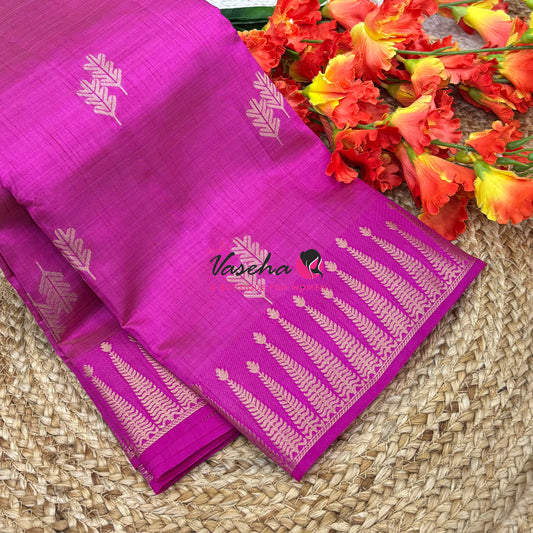 Semi Tussar Silk Saree | Pink Shade |VVSTS050