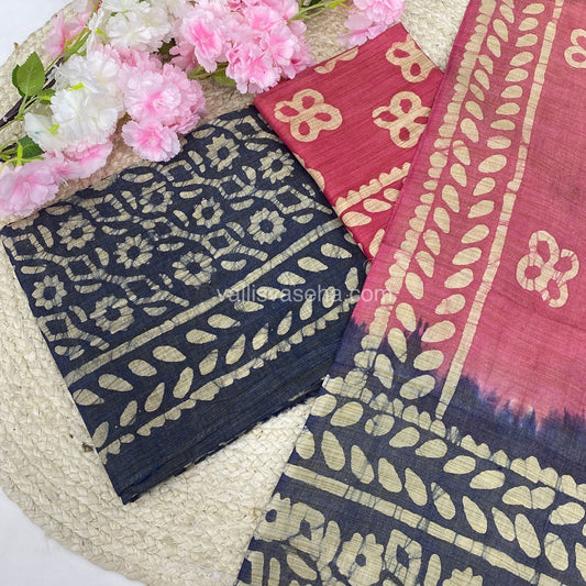 Unstitched Salwar Material- Baswada Batick Printed Silk - VVUSM005