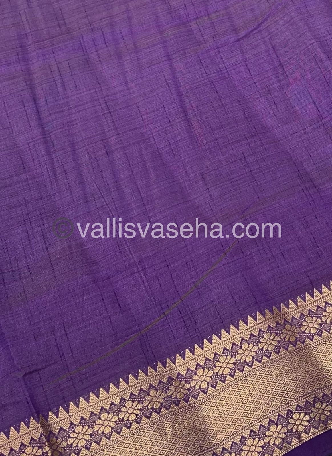 Semi Tussar Silk - Grand Pallu  - Purple Shade - VVSTS017