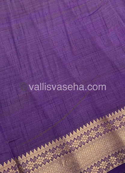 Semi Tussar Silk - Grand Pallu  - Purple Shade - VVSTS017