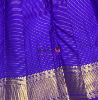 Pure Kanchipuram Silk Saree - Violetish Purple Shade  - VVPS058