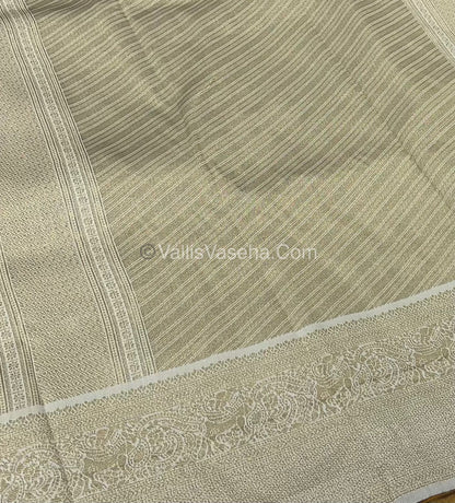 Semi Kanchi Silk - Mustard Yellow & Cream Shade  - VVSKS004