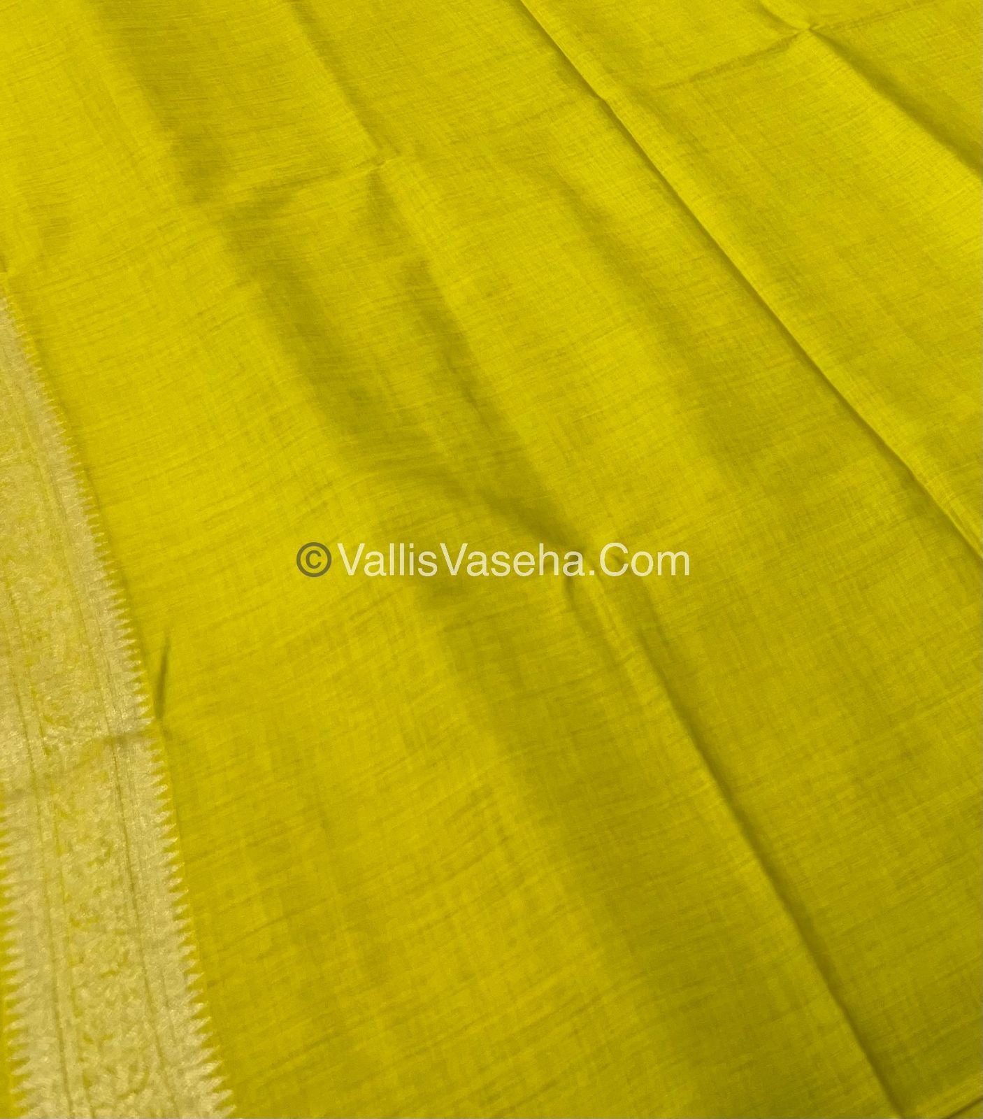 Banarasi - Heritage Silk - Semi Kathan Silk - Lemon Yellow Shade - VVBHS003