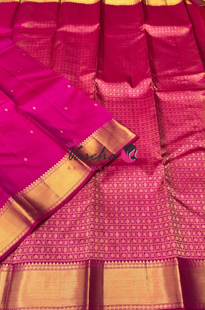 Pure Kanchipuram Silk Saree - Pink  Shade  - VVPS056