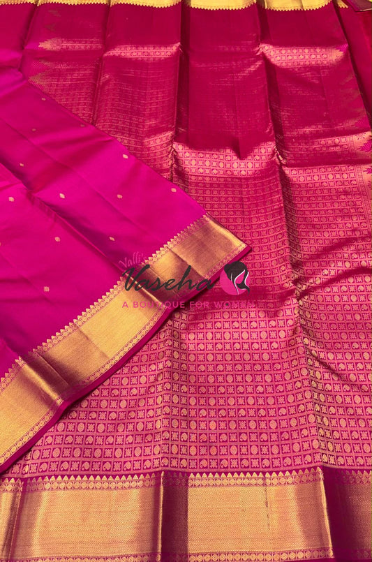 Pure Kanchipuram Silk Saree - Pink  Shade  - VVPS056