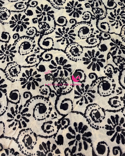 Pure Soft Mul Mul Cotton Sarees - Hand Block Prints - VVMMC011