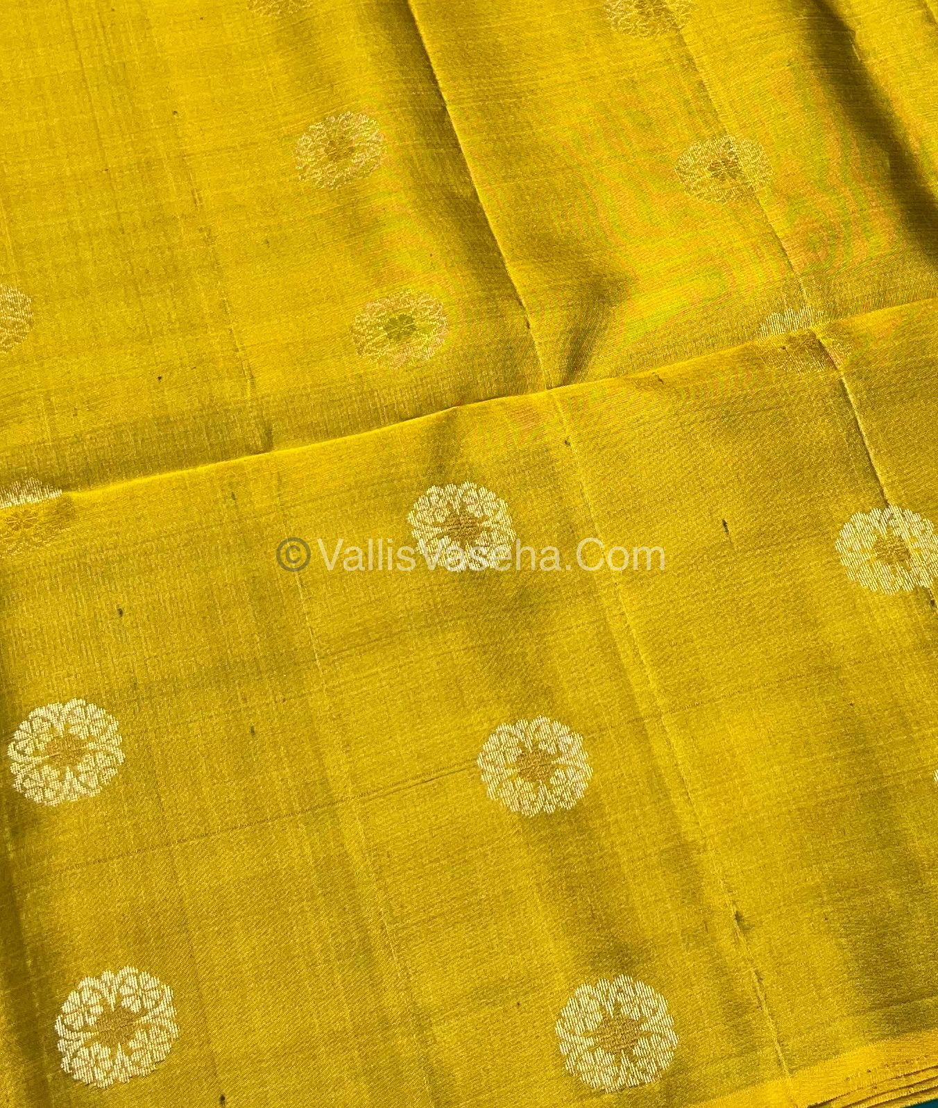 Pure Soft Silk Saree - Border Less  - Yellow & Brown Combo - VVPSS055
