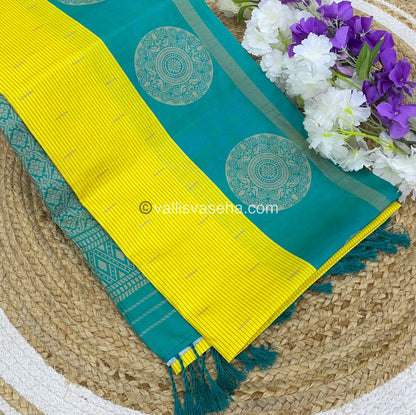 Semi Chappa Silk - Yellow & Ramar Green - VVSC002