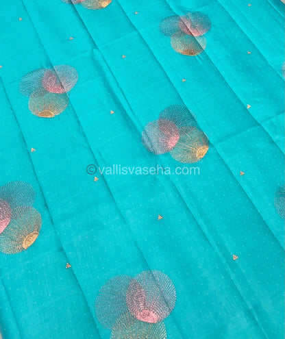 Butter Silk - Round Butta - Blue & Blue Blouse Combo - VVBS001