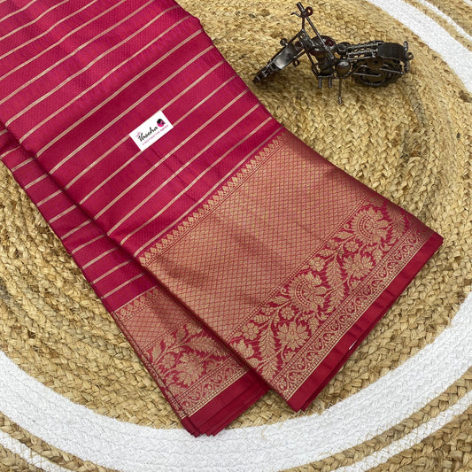 Banarasi - Kathan Silk Saree - Pinkish Red shade - VVBKS001