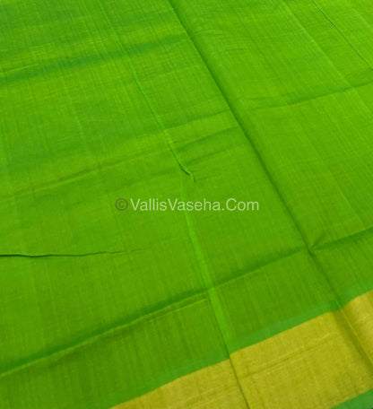 Semi Silk Cotton Saree - Dark Purple & Green Combo - VVSSC001