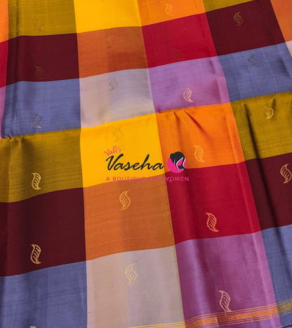 Pure Soft Silk Saree - Partly Pallu -  Half & Half Saree - VVPSS088