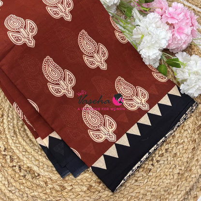 Pure Soft Mul Mul Cotton Sarees - Hand Block Prints - VVMMC011