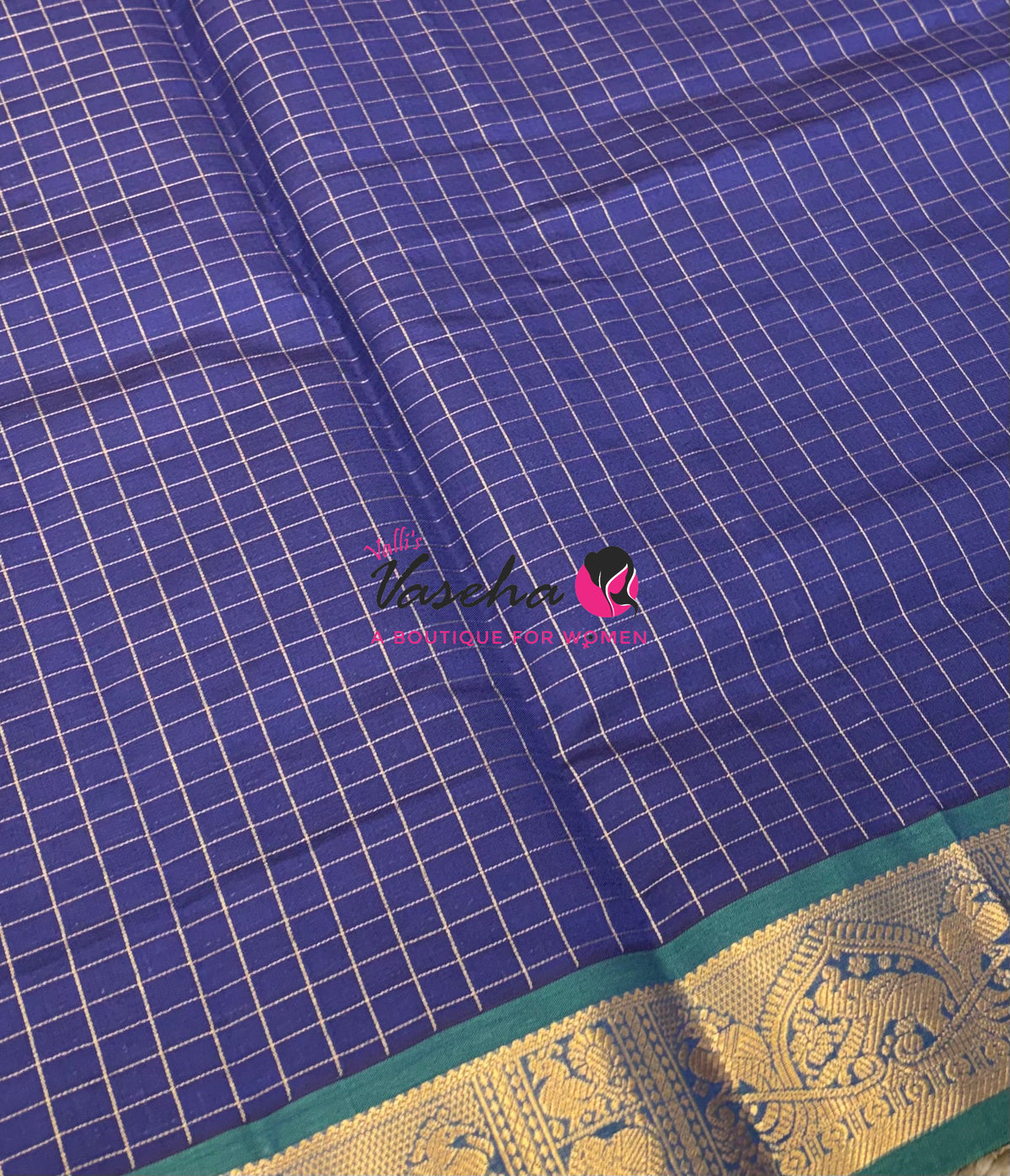 Semi Silk Cotton Saree - Checks Pattern - VVSSC019