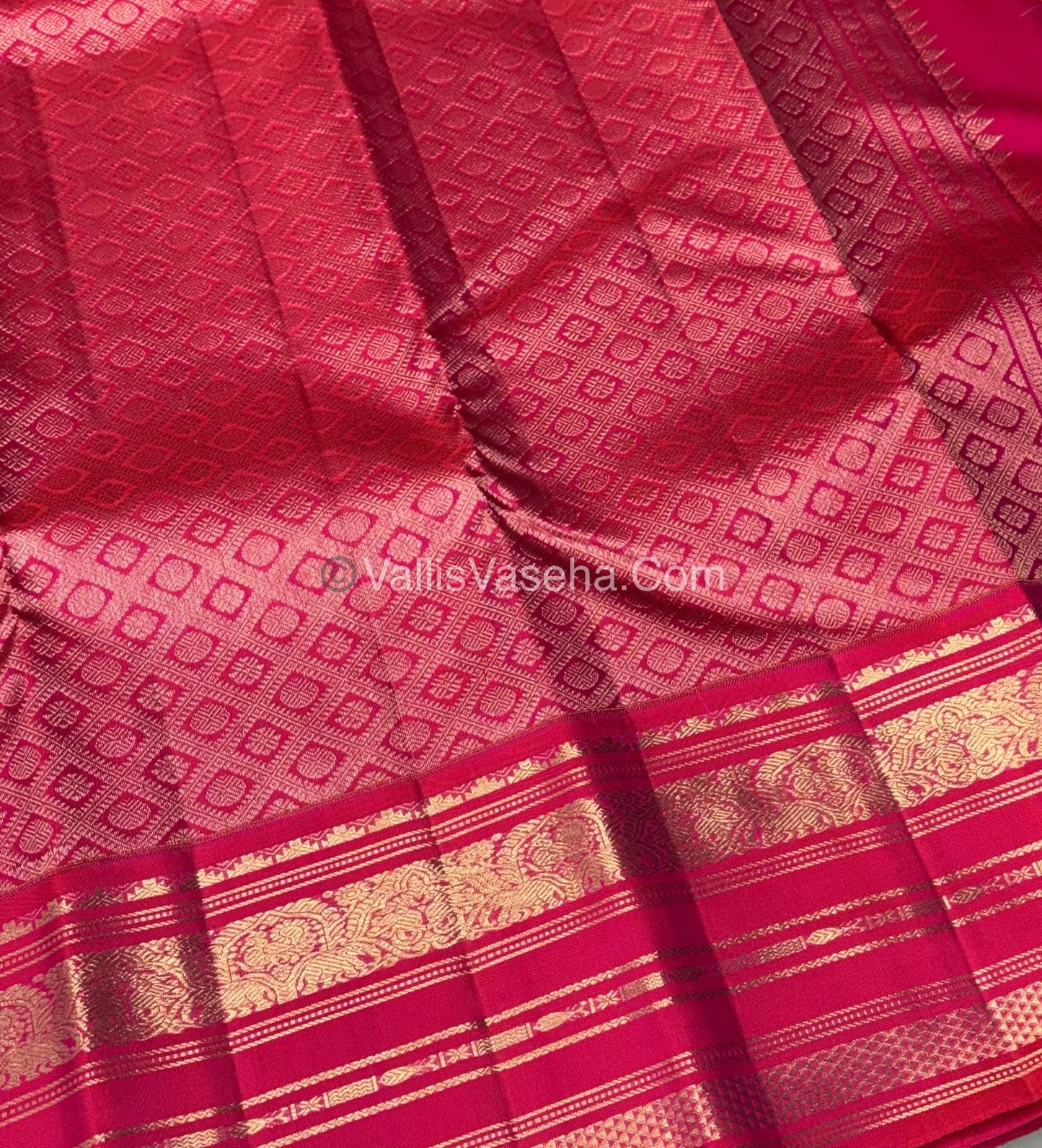 Pure Vintage Korvai Kanchipuram Silk Saree - Yellow & Pink Combo - VVPS032