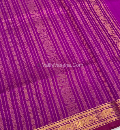 Pure Silk Cotton Saree - Retta Mayil Design - Purplish Pink Shade - VVRMS001