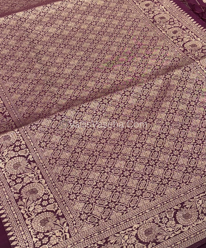 Banarasi - Heritage Silk - Semi Kathan Silk - Wine Shade- VVBHS004