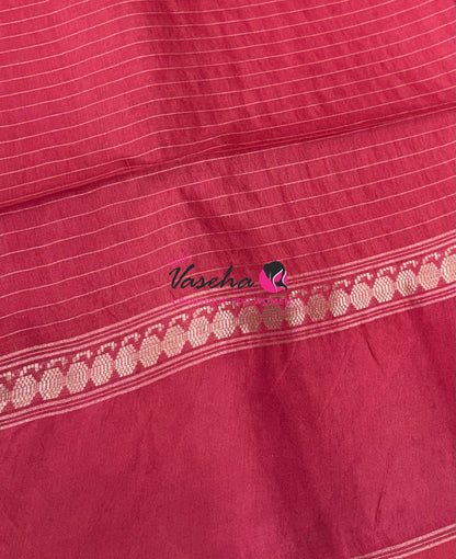 Bhagalpuri Silk | Black With Pink Combo | VVBS011