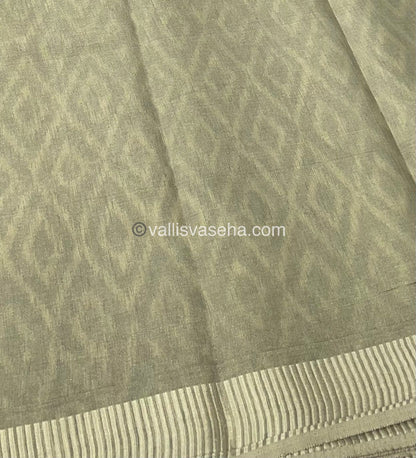 Semi Tussar Silk - Greenish Grey Shade - VVSTS004