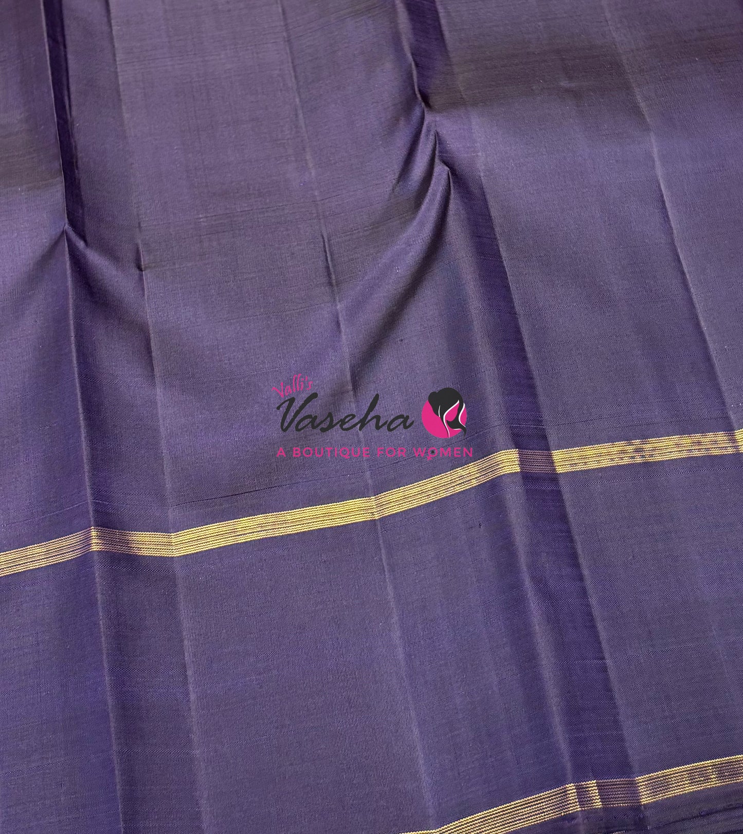 Pure Vintage Korvai Kanchipuram Silk Saree - Pink/Orange & Navy Blue Combo - VVPS069