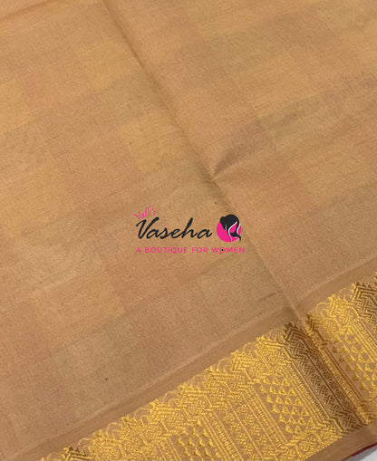 Semi Silk Cotton Saree |  Pazhum Pazhamum Checks Design |VVSSC018