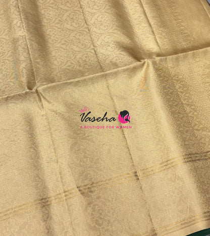 Pure Soft Silk Saree  - Green  & Cream  Combo - VVPSS161