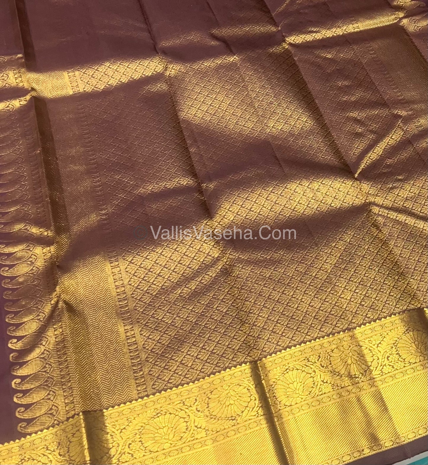 Pure Kanchipuram Silk Saree - Vaira Voosi design - Rust Orange & Brown shade - VVPS014