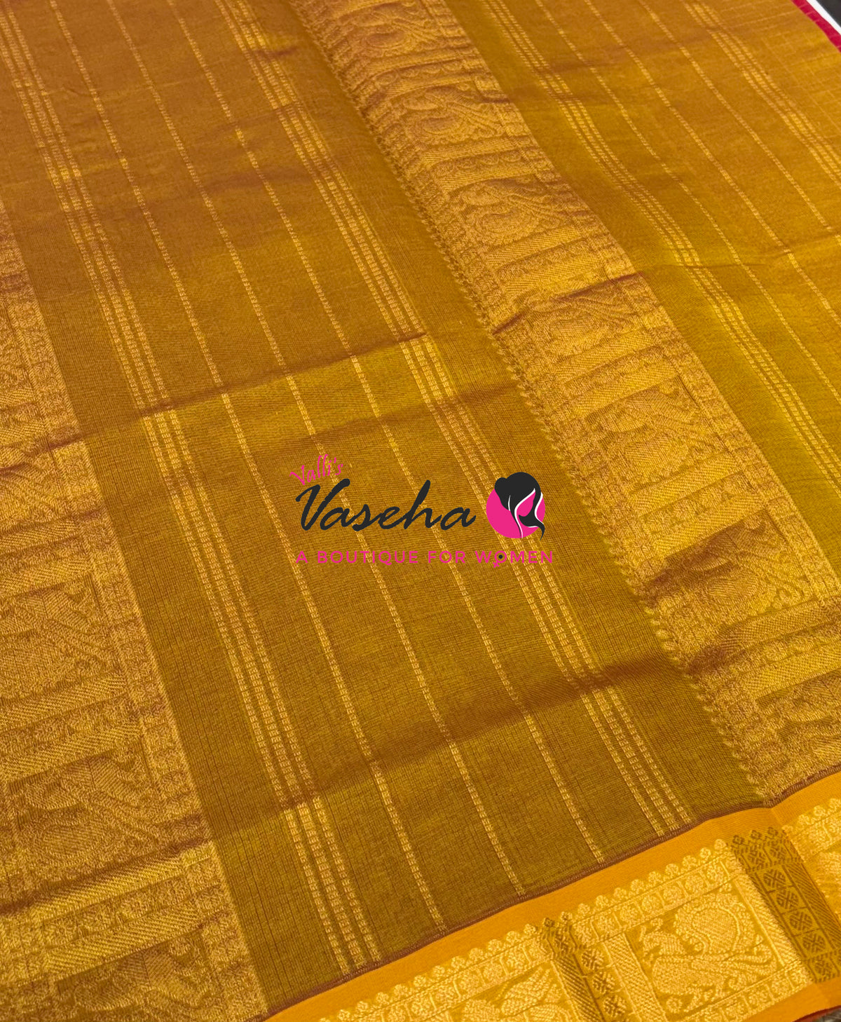 Semi Silk Cotton Saree - Checks Pattern - VVSSC019