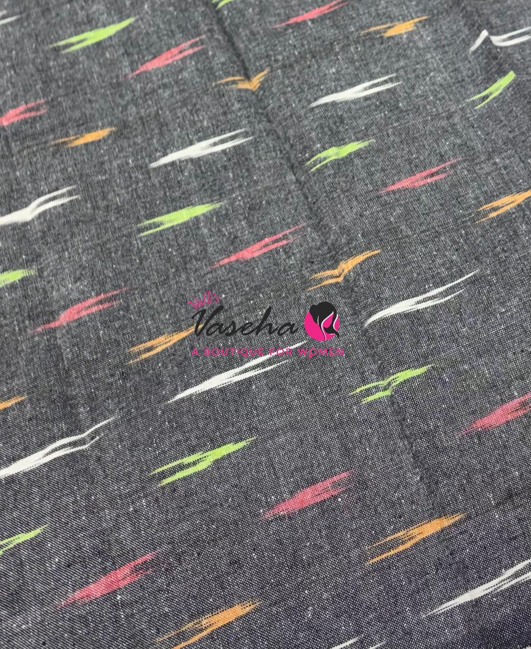 Ikkat Mercerised Cotton Saree - Single Ikkat - VVIKS001
