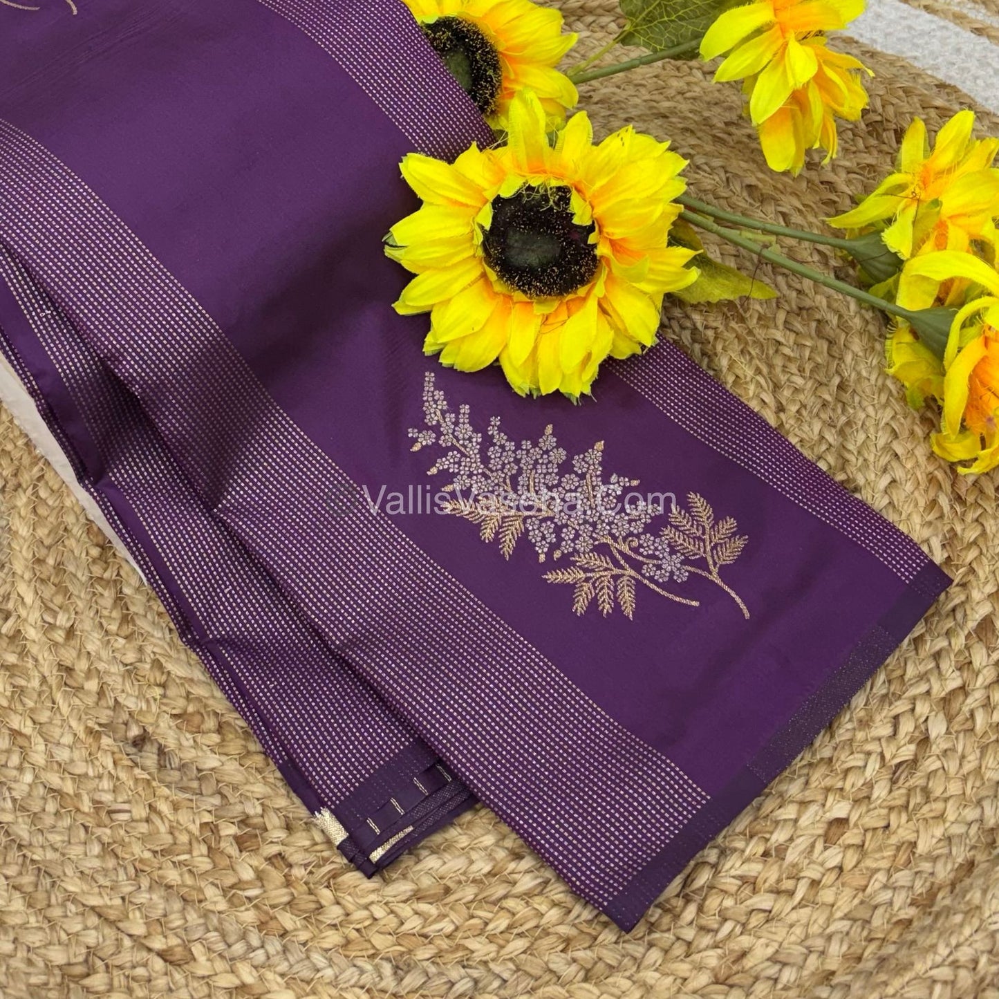Semi Soft Silk - Border less - Purple Shade -VVSSS026