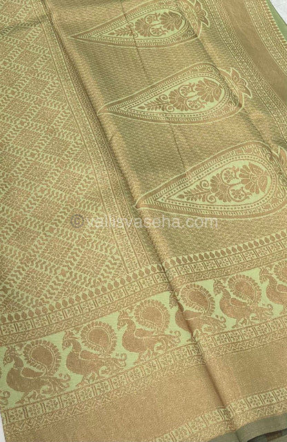 Semi Silk Saree - Kanchi Semi Silk Style - Peacock Border - VVSSS006