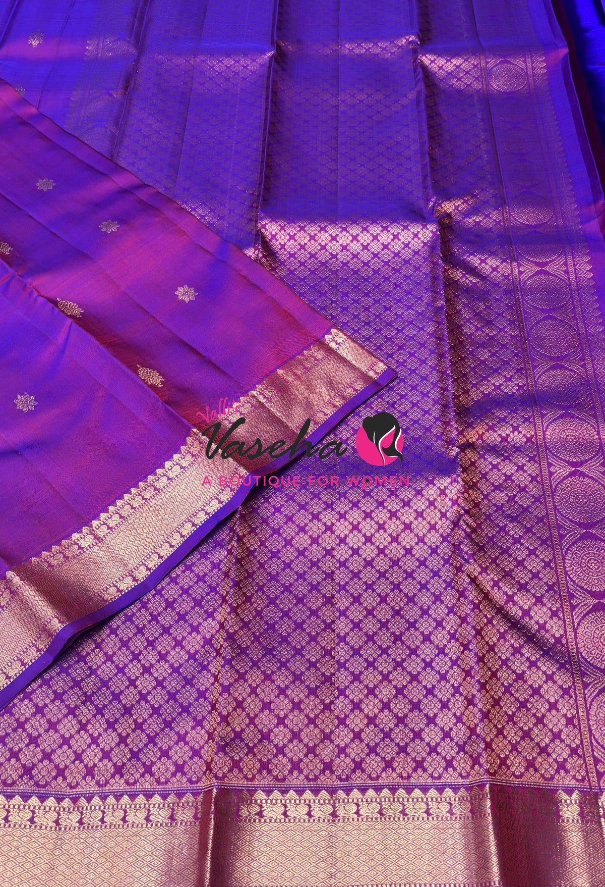 Pure Kanchipuram Silk Saree - Purplish Pink Shade - VVPS093
