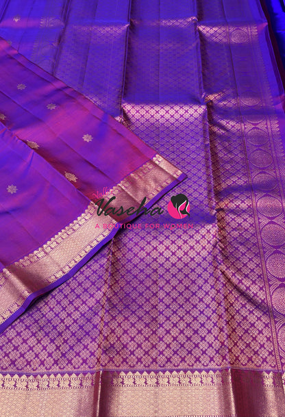 Pure Kanchipuram Silk Saree - Purplish Pink Shade - VVPS093
