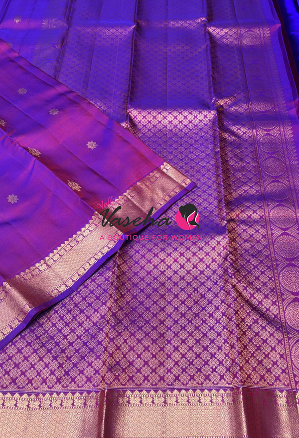 Pure Kanchipuram Silk Saree - Purplish Pink Shade - VVPS093