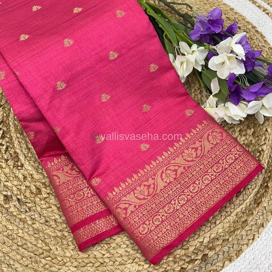 Semi Tussar Silk Saree - Dark Peach Shade - VVSTS008