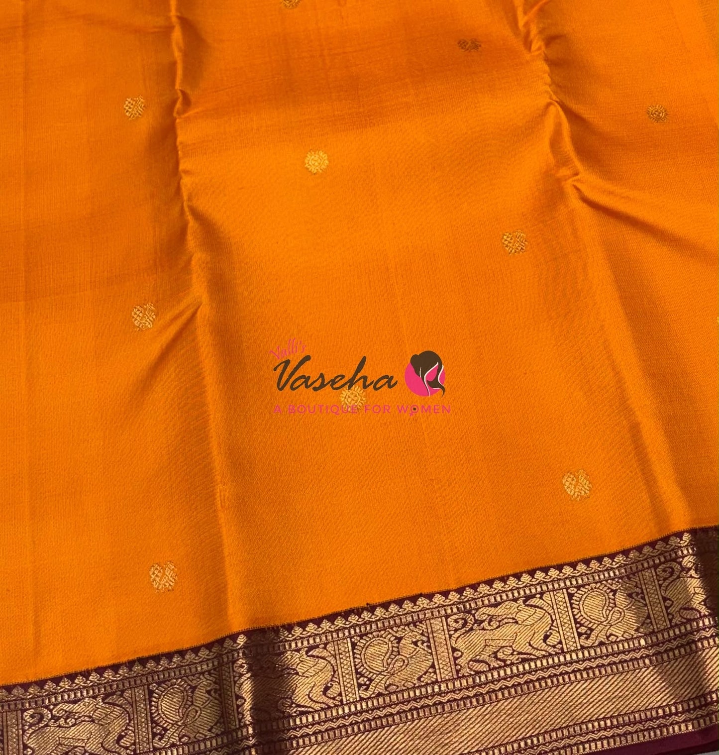 Pure Vintage Korvai Kanchipuram Silk Saree - Mango Yellow & Maroon Combo - VVPS046
