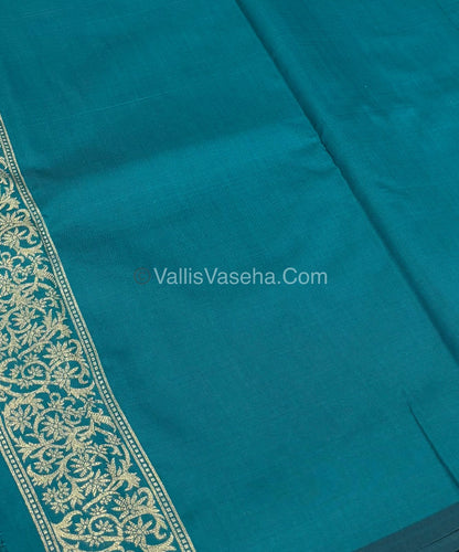 Semi Soft Silk - Border less - Peacock Blue Shade -VVSSS025
