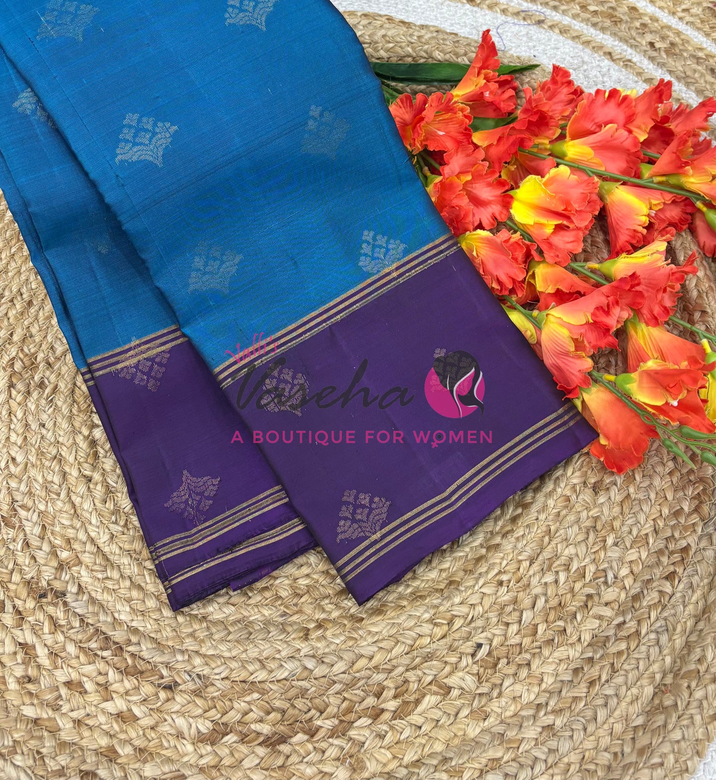 Half Mix - Pure Soft Silk Saree - Long Retta Petta Border with Butta - VVPSS105