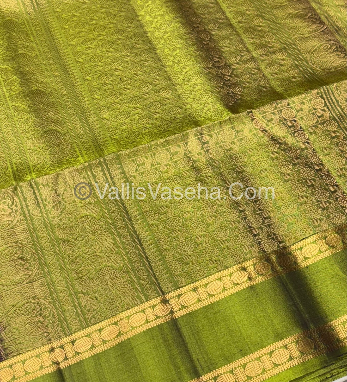 Pure Soft Silk Saree - Retta Petta Border- Mayil & Chakkaram - VVPSS057