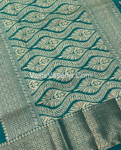 Semi Tussar Silk - Grand Pallu  - Light Blue / Ramar Blue Shade - VVSTS022