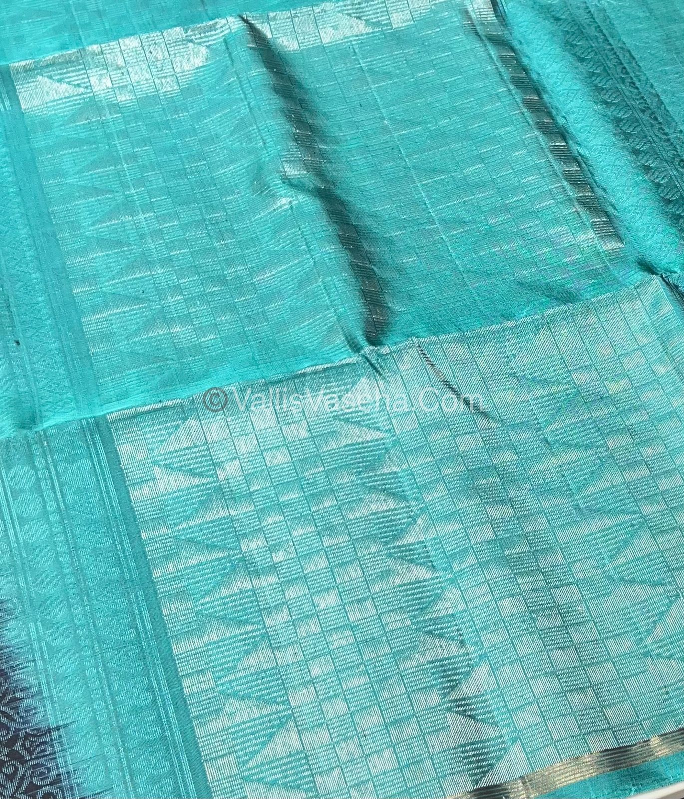 Pure Soft Silk Saree  - Black & Blue Combo  - VVPSS055