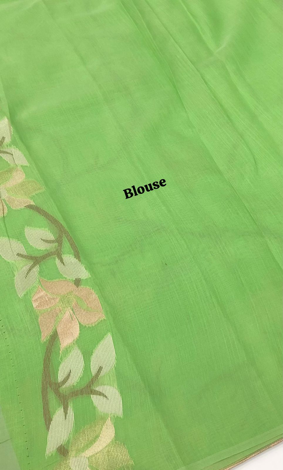 Semi Raw Silk with Jamdhani Design Weaving - Green Shade - VVRS001